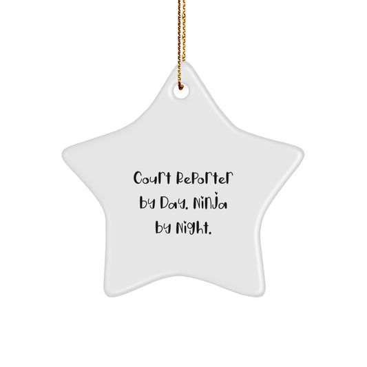 Funny Court Reporter Star Ornament Gifts from Friends for Court Reporter - Image 1