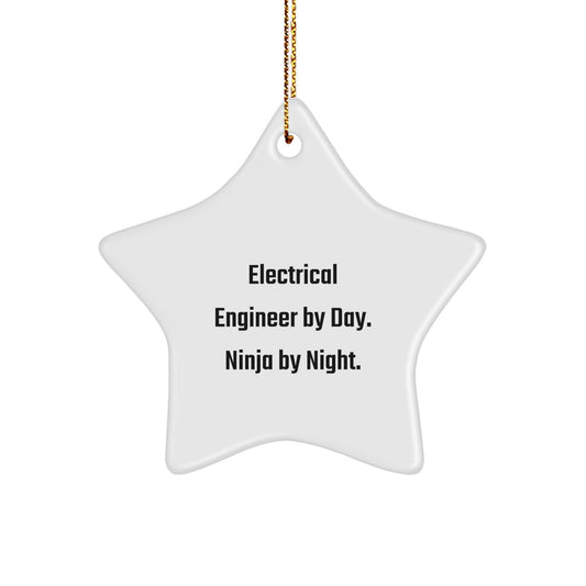 Electrical Engineer Gifts for Men from Friends, Star Ornament with Funny Quote, Christmas Unique Gifts for Electrical Engineers - Image 1