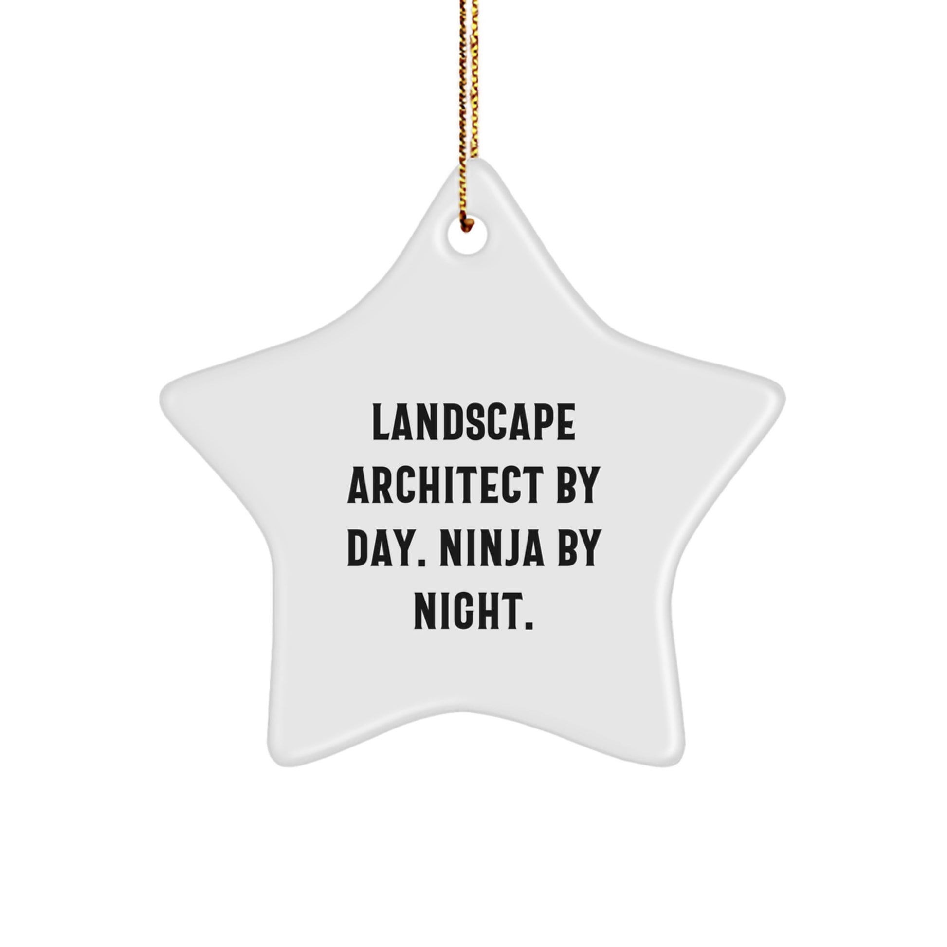 Landscape Architect Gifts, Star Ornament, Funny Quote, 'Landscape Architect By Day. Ninja By Night.', Gifts from Friends, Gifts for Landscape Architects, Christmas Unique Gifts - Image 1