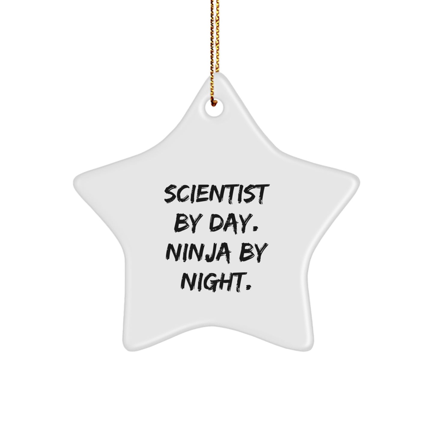 Scientist Gifts: Funny Star Ornament by Day, Ninja by Night, Christmas Unique Gifts from Friends, Family, Coworkers - Image 1