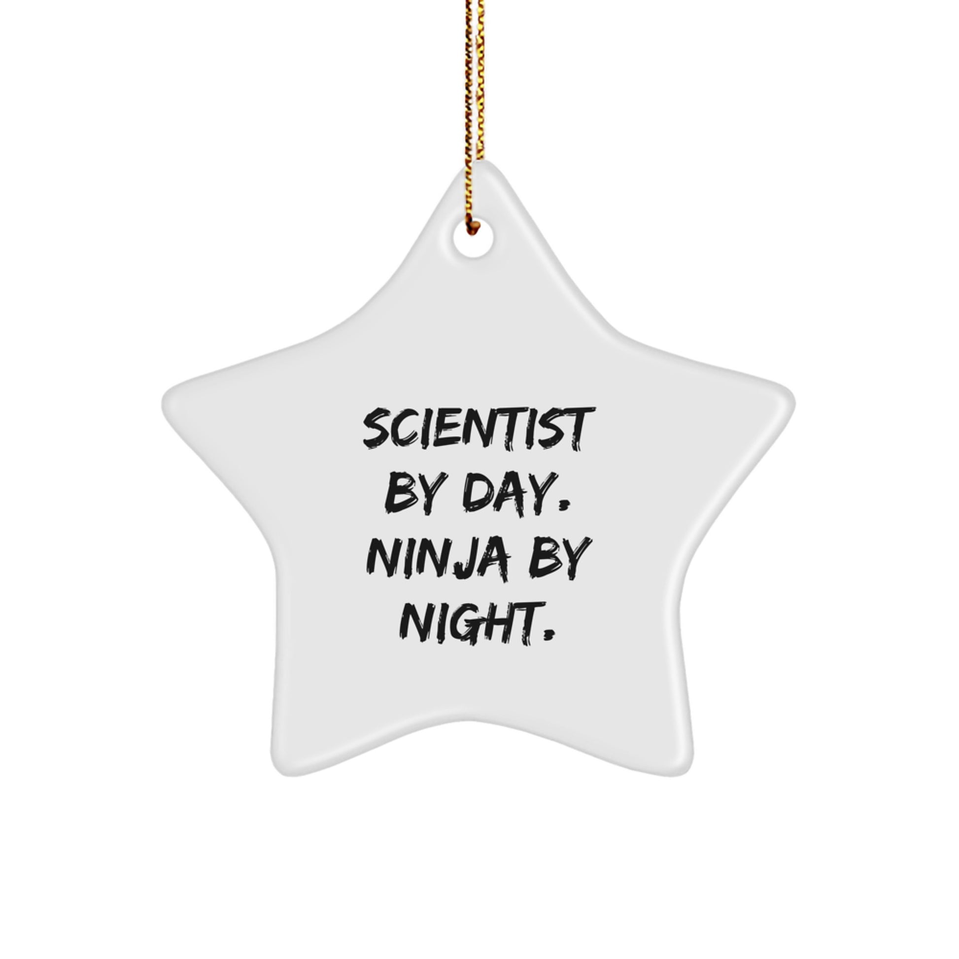 Scientist Gifts: Funny Star Ornament by Day, Ninja by Night, Christmas Unique Gifts from Friends, Family, Coworkers - Image 1