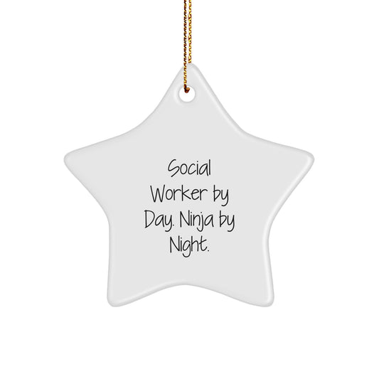Social Worker Gifts, Star Ornament, Funny Quote, Gifts from Family, Gifts for Social Worker, Christmas Unique - Image 1