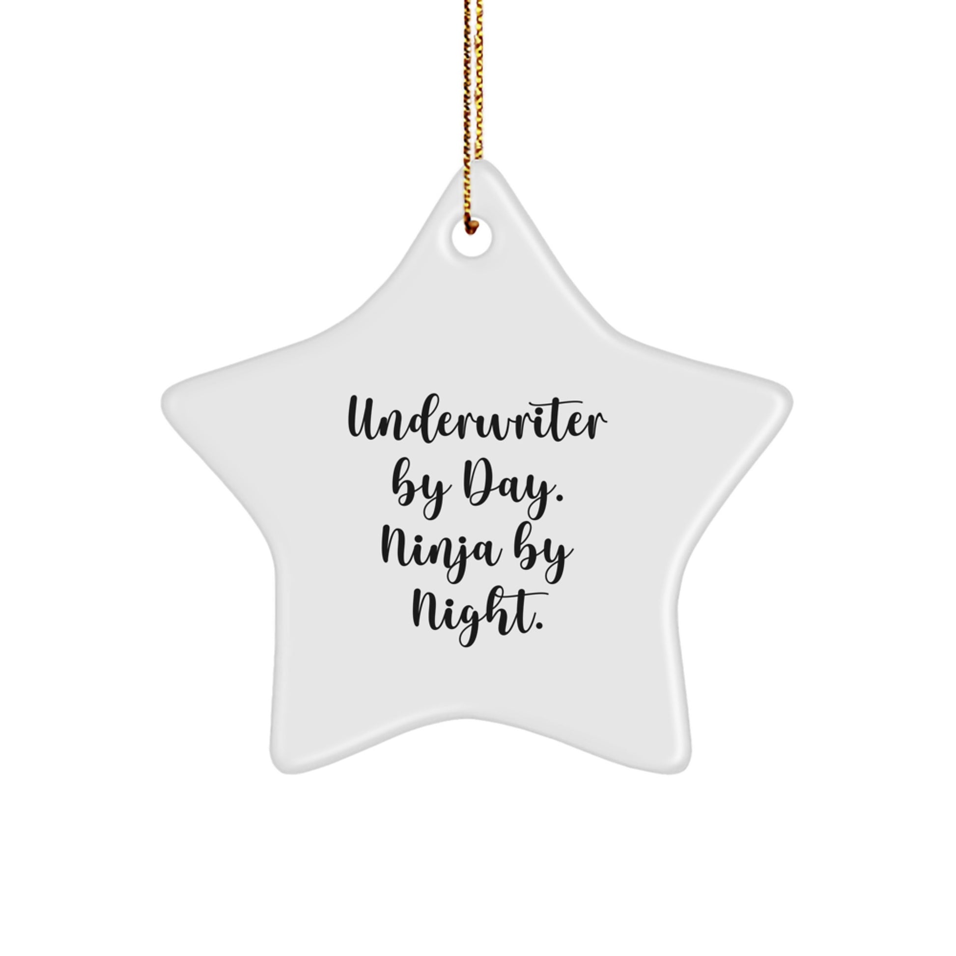 Underwriter Ninja Star Ornament, Gifts from Family for Underwriter, Christmas Unique Gifts - Image 1