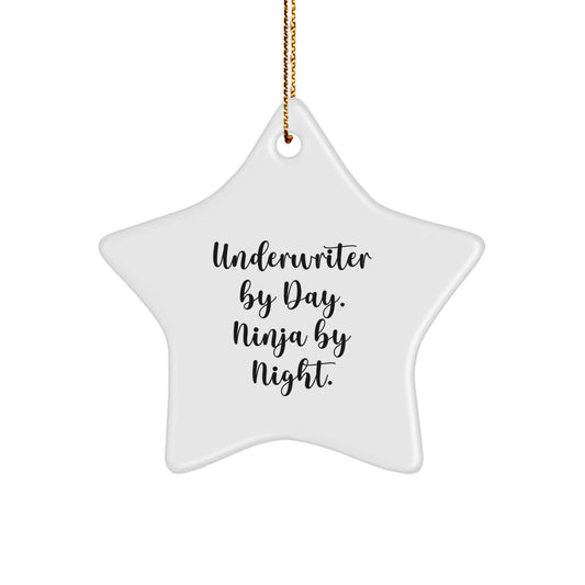 Underwriter Ninja Star Ornament, Gifts from Family for Underwriter, Christmas Unique Gifts - Image 1