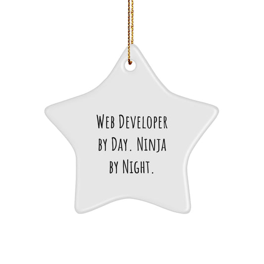 Christmas Funny Web Developer Gifts from Friends Star Ornament - Image 1