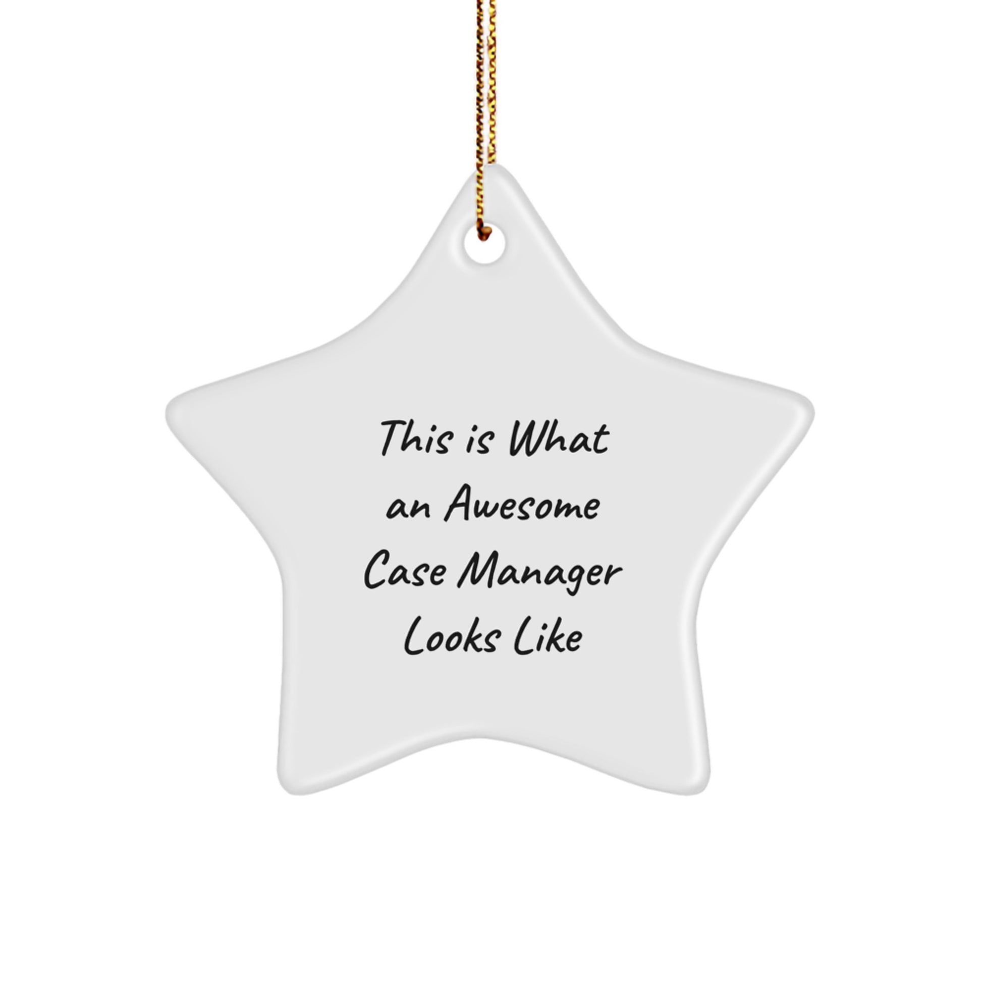 Funny Case Manager Gifts from Friends, Inspirational Star Ornament for Christmas Unique Gifts, Quote: This Is What An Awesome Case Manager Looks Like, Ideal Gifts for Case Manager - Image 1