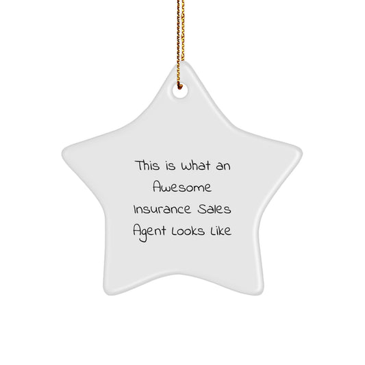 Funny Insurance Sales Agent Gifts from Friends Star Ornament for Christmas Unique Presents - Image 1