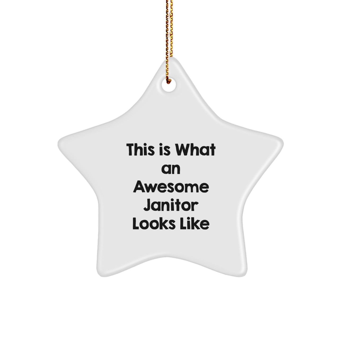 Funny Janitor Star Ornament Gifts from Family to Janitor at Christmas Time, Awesome Janitor Decor, This Is What An Awesome Janitor Looks Like - Image 1