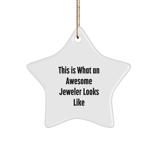 Funny Star Ornament Gifts from Friends to Jeweler Men Women - This Is What An Awesome Jeweler Looks Like Christmas Unique Gifts Ideas - Image 1