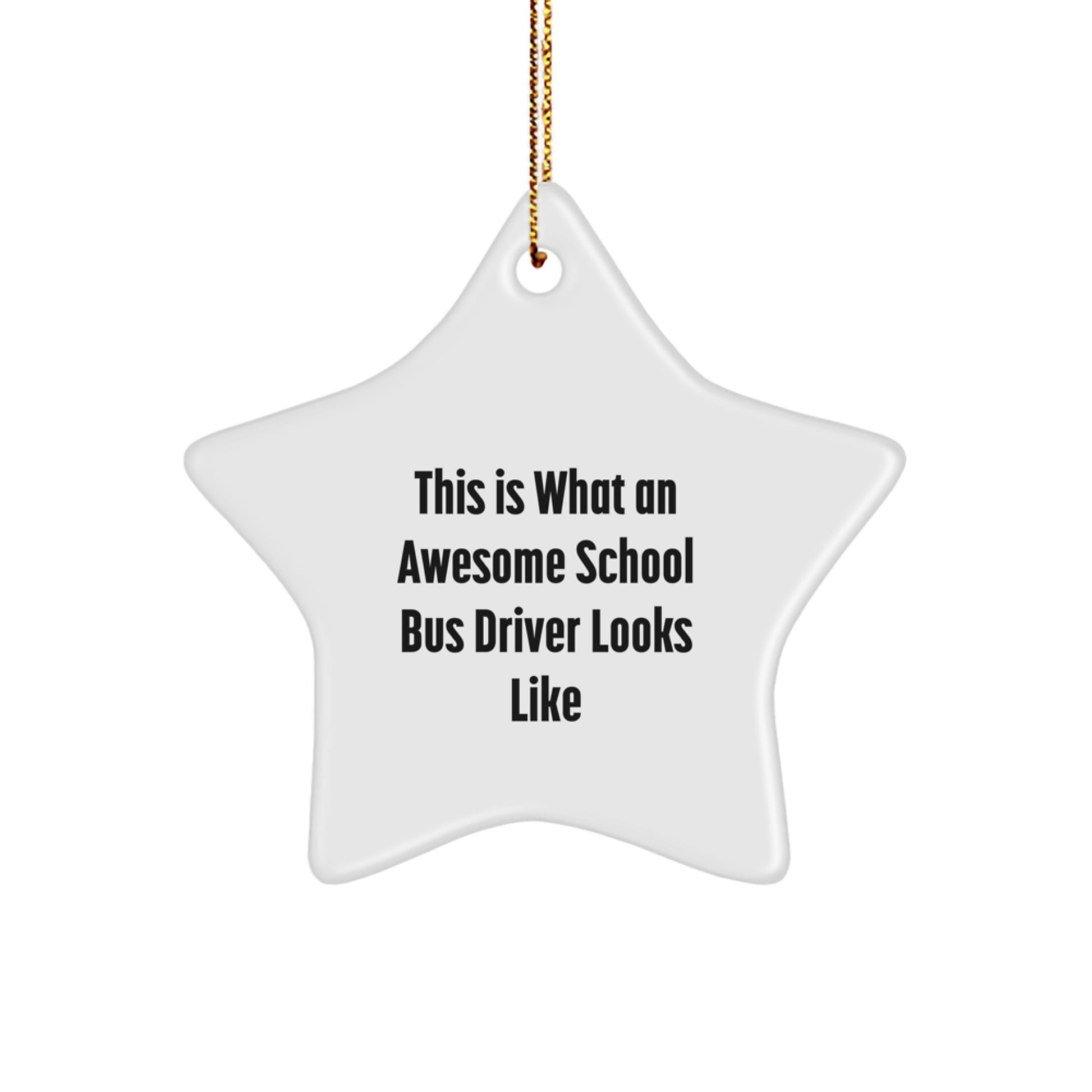 Funny School Bus Driver Gifts for Christmas - This Is What An Awesome Star Ornament Looks Like, Gifts from Friends to School Bus Driver - Image 1