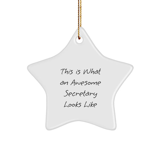 Funny Secretary Gifts - This Is What An Awesome Secretary Looks Like Star Ornament, Gifts from Family, Christmas Unique Gifts for Secretary - Image 1