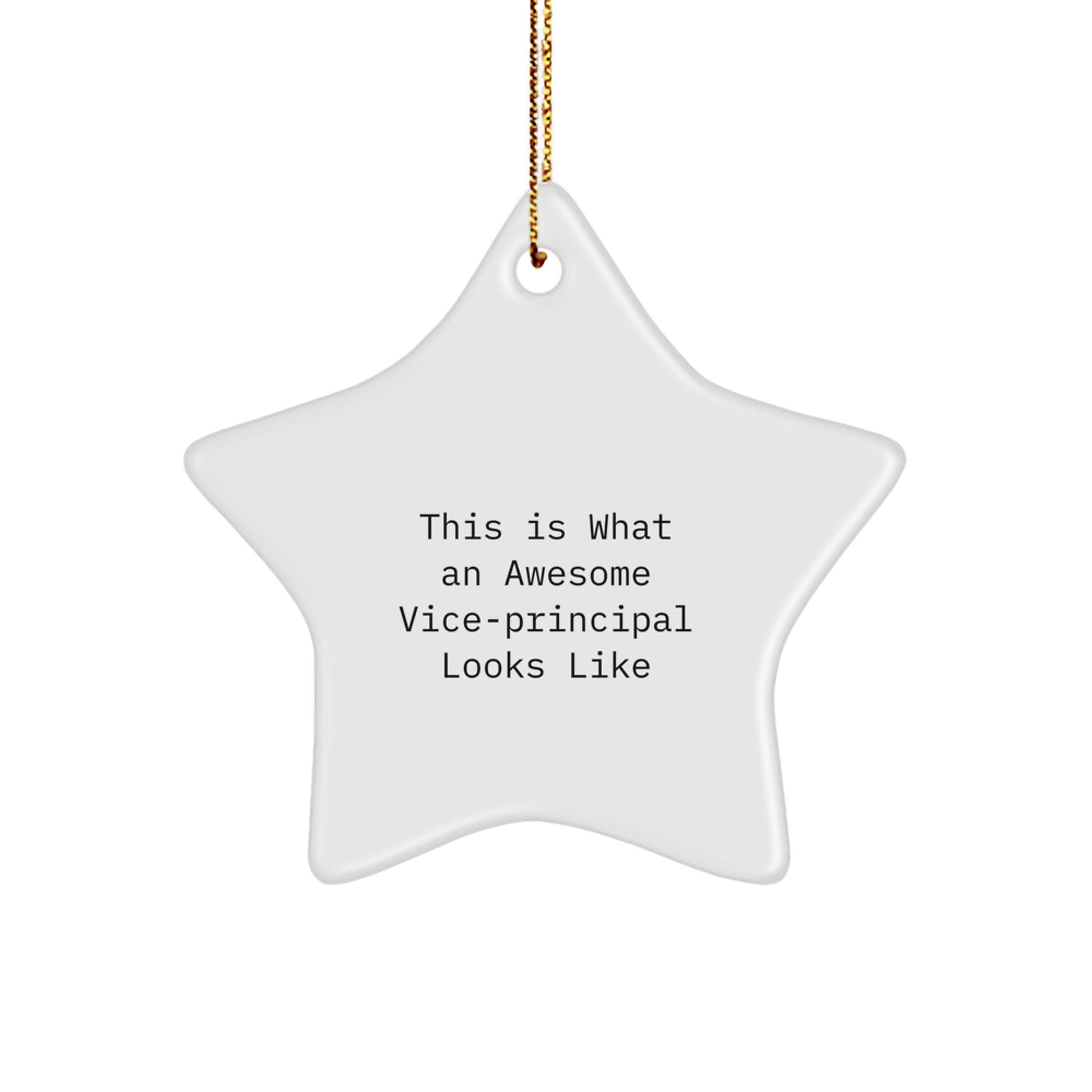 Funny Vice-principal Gifts from Friends, Christmas Unique Star Ornament for Awesome Vice-principal, 'This Is What An Awesome Vice-principal Looks Like' Quote, Star Shaped MDF with High-Gloss Finish - Image 1