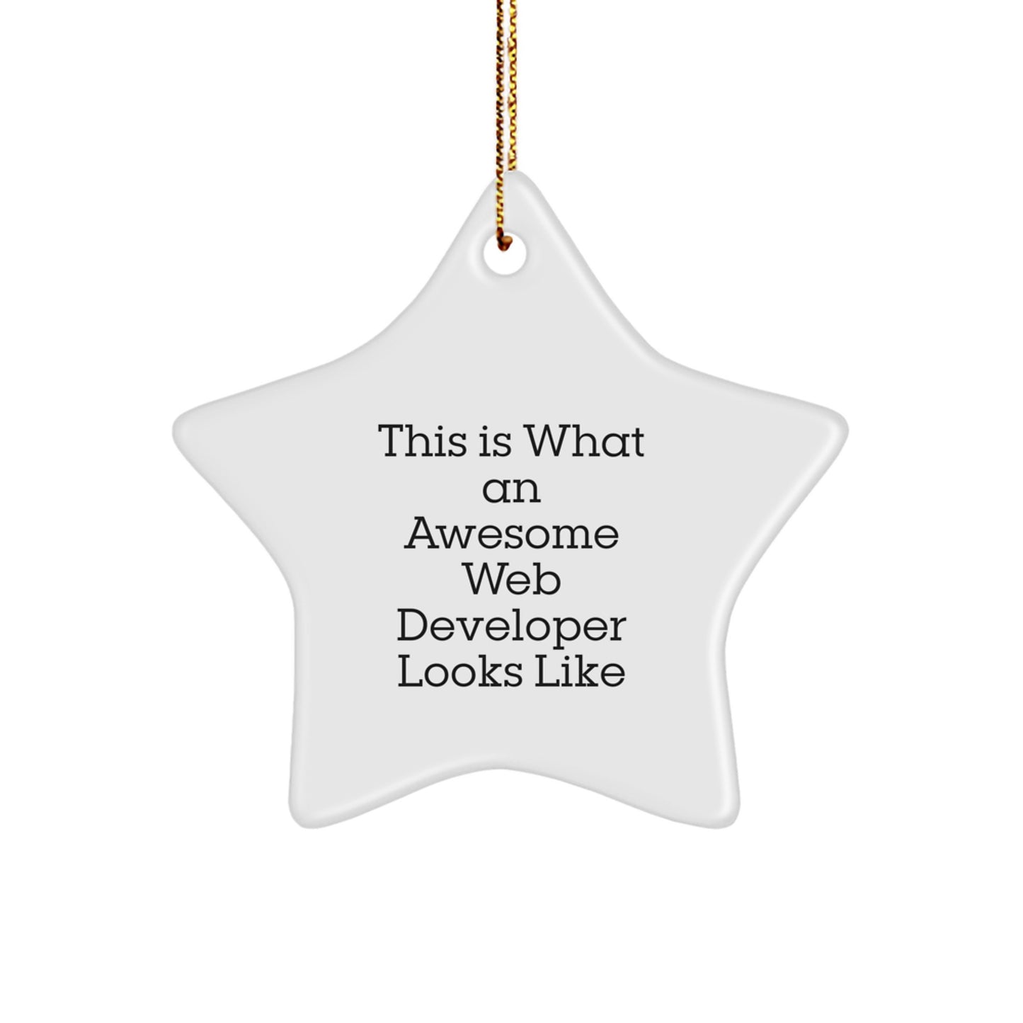 Funny Web Developer Gifts from Men Gifts for Web Developers - This Is What An Awesome Web Developer Looks Like Star Ornament for Christmas - Image 1