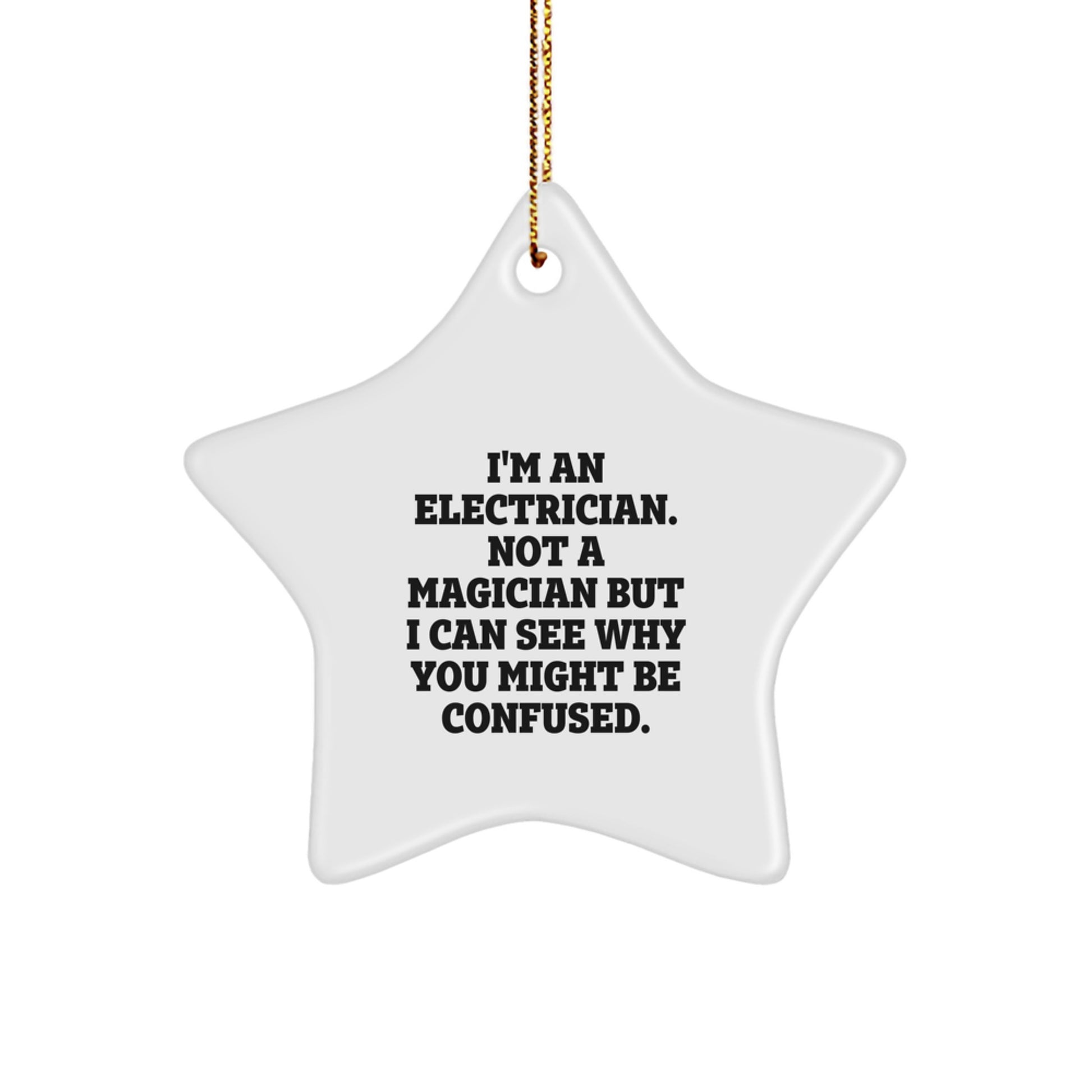 Funny Electrician Gifts from Men to Electrician Friends - Electrician Star Ornament Christmas Unique Gifts - Image 1