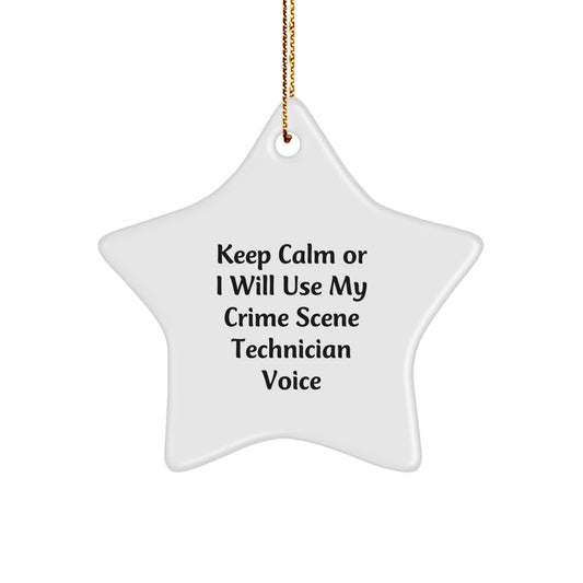 Funny Crime Scene Technician Star Ornament for Gifts from Friends, Coworkers, or Family to Crime Scene Technician Men, Women, or Family - Image 1