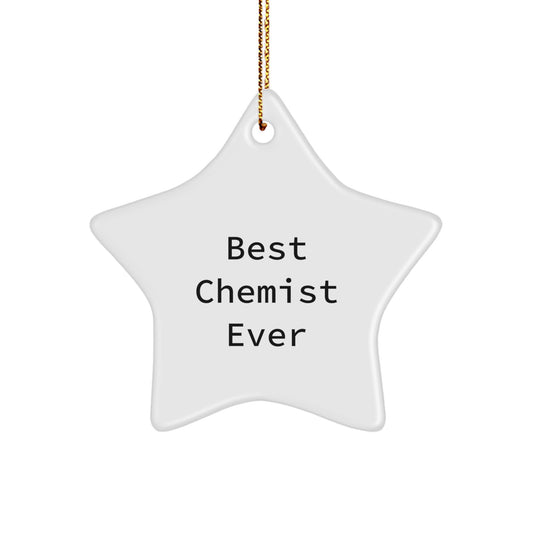 Funny Chemist Gifts from Friends - Best Chemist Ever Star Ornament for Christmas Unique Decorations - Image 1