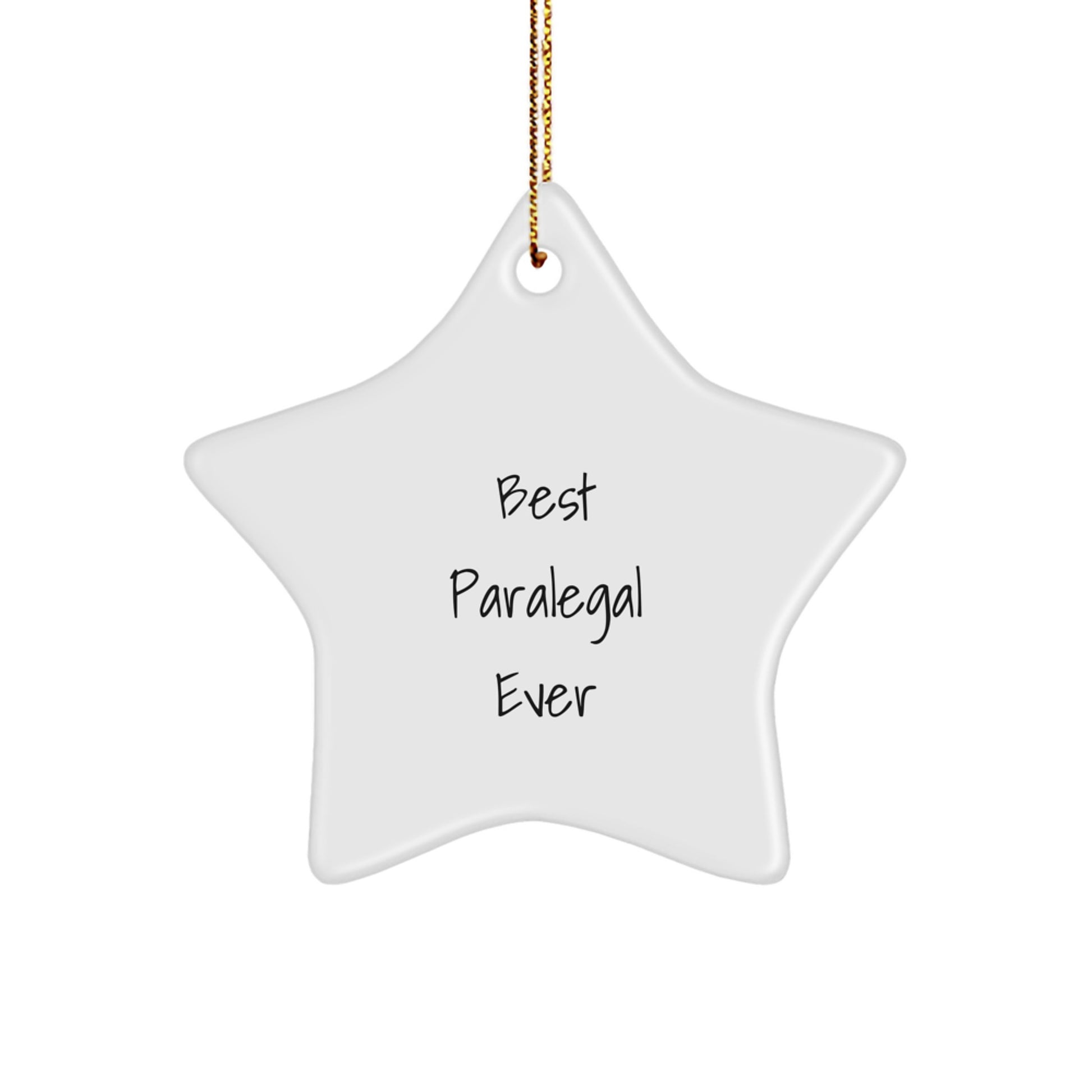 Funny Paralegal Gifts from Friends for Paralegal, Best Paralegal Ever Star Ornament, Christmas Unique Star Decorations - Image 1