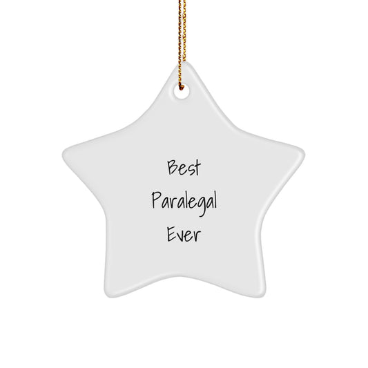 Funny Paralegal Gifts from Friends for Paralegal, Best Paralegal Ever Star Ornament, Christmas Unique Star Decorations - Image 1