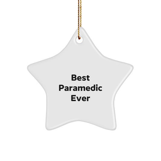 Funny Rescue Worker Gifts from Friends - Best Rescue Worker Ever Star Ornament for Men - Image 1