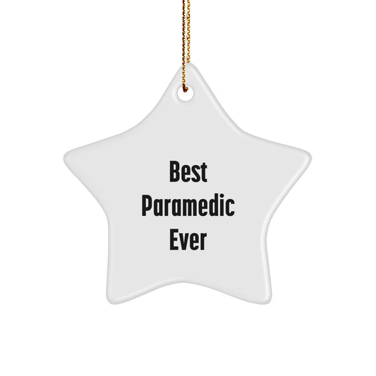 Funny Rescue Worker Gifts, Best Rescue Worker Ever Star Ornament, Christmas Unique Gifts from Family to Rescue Worker Men - Image 1