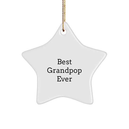 Grandpop Star Ornament Funny Quotes Gifts for Men from Family - Best Grandpop Ever Christmas Unique Gifts - Image 1