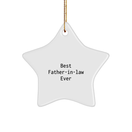 Funny Father-in-law Gifts for Christmas Unique Star Ornaments from Family - 'Best Father-in-law Ever' Quote - Image 1