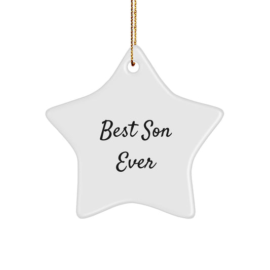 Gifts from Mom to Son - Best Son Ever Funny Star Ornament, Star Ornaments for Son's Room, Funny Son Gifts for Christmas - Image 1