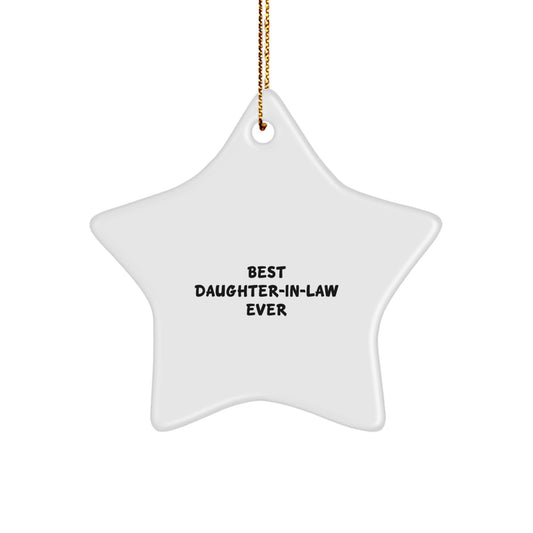 Funny Daughter-in-law Gifts for Christmas, Best Daughter-in-law Ever Star Ornament Gifts from Family to Daughter-in-law, Handmade Star Ornaments for Daughter-in-law - Image 1