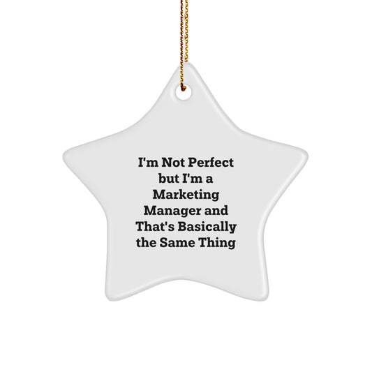 Funny Marketing Manager Gifts from Friends - Star Ornament for Christmas Unique Gifts for Marketing Manager - Image 1