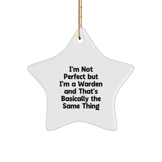 Funny Warden Star Ornament Gifts from Friends for Christmas Unique Warden Men - Image 1