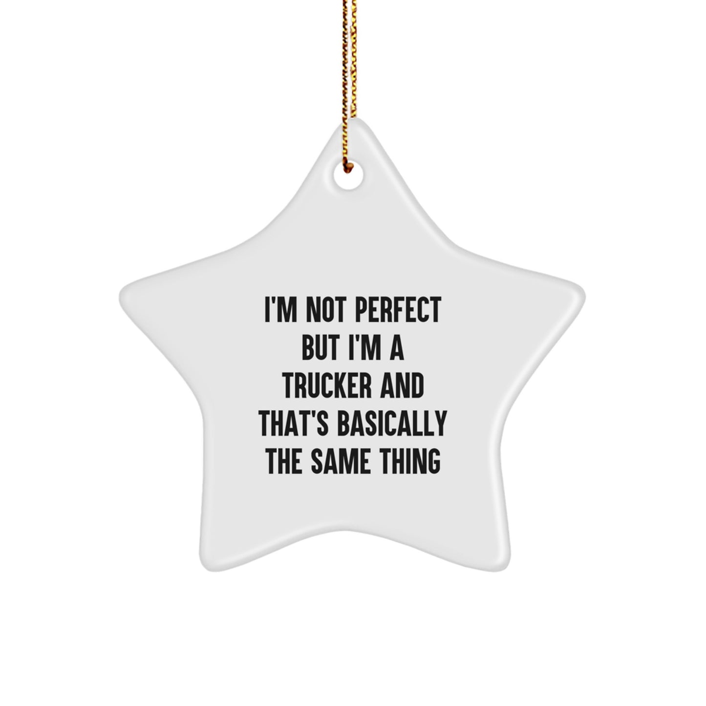 Funny Trucker Gifts from Friends for Men, Inspirational Star Ornament, Christmas Unique Trucker Decor - Image 1
