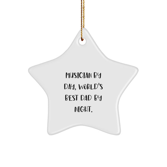 Funny Musician Christmas Unique Gift for Musician Star Ornament Gifts from Dad to Musician - Image 1