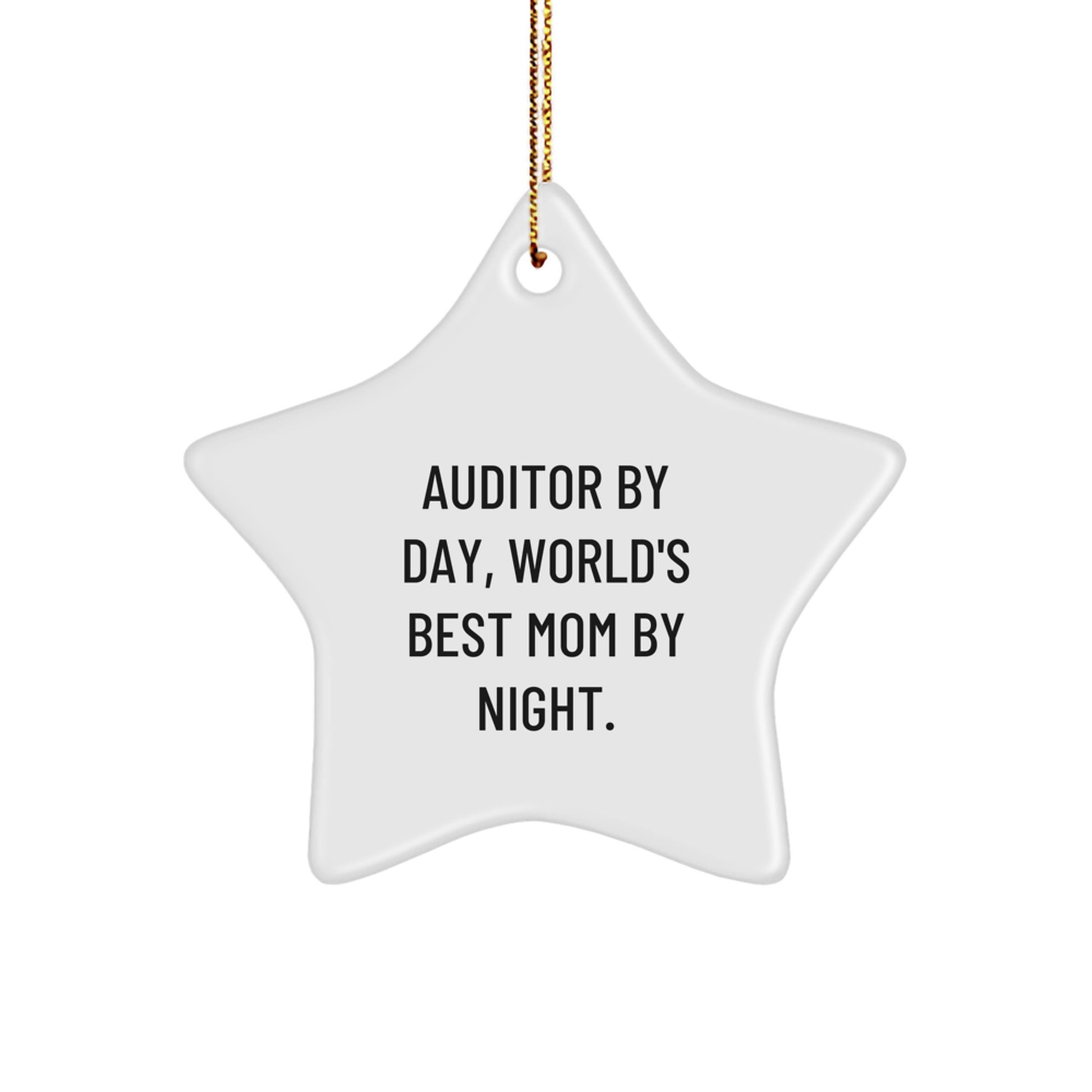 Funny Auditor Gifts from Mom, World's Best Auditor Star Ornament, Auditor Mom Christmas Unique Gifts - Image 1