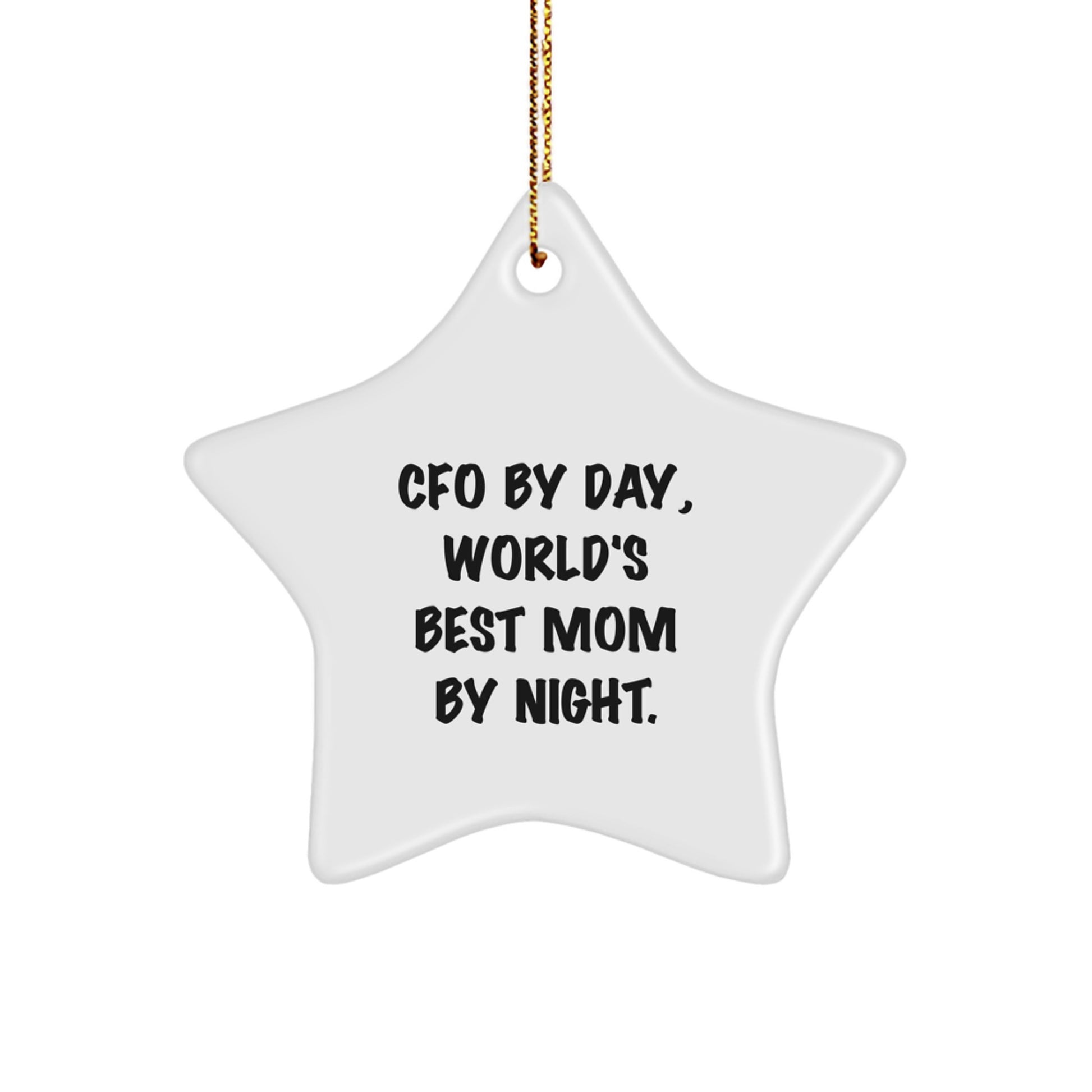 Funny CFO Gifts for Women Friends by Day, World's Best Mom Star Ornament Christmas Unique - Image 1