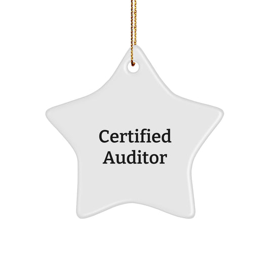 Funny Auditor Gifts Certified Star Ornament Quotes Christmas Unique Gifts from Family - Image 1