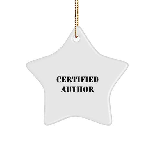 Funny Christmas Unique Gifts from Author Lovers - 'You're Out of This World!', Certified Author Star Ornament, Author Gifts for Christmas - Image 1
