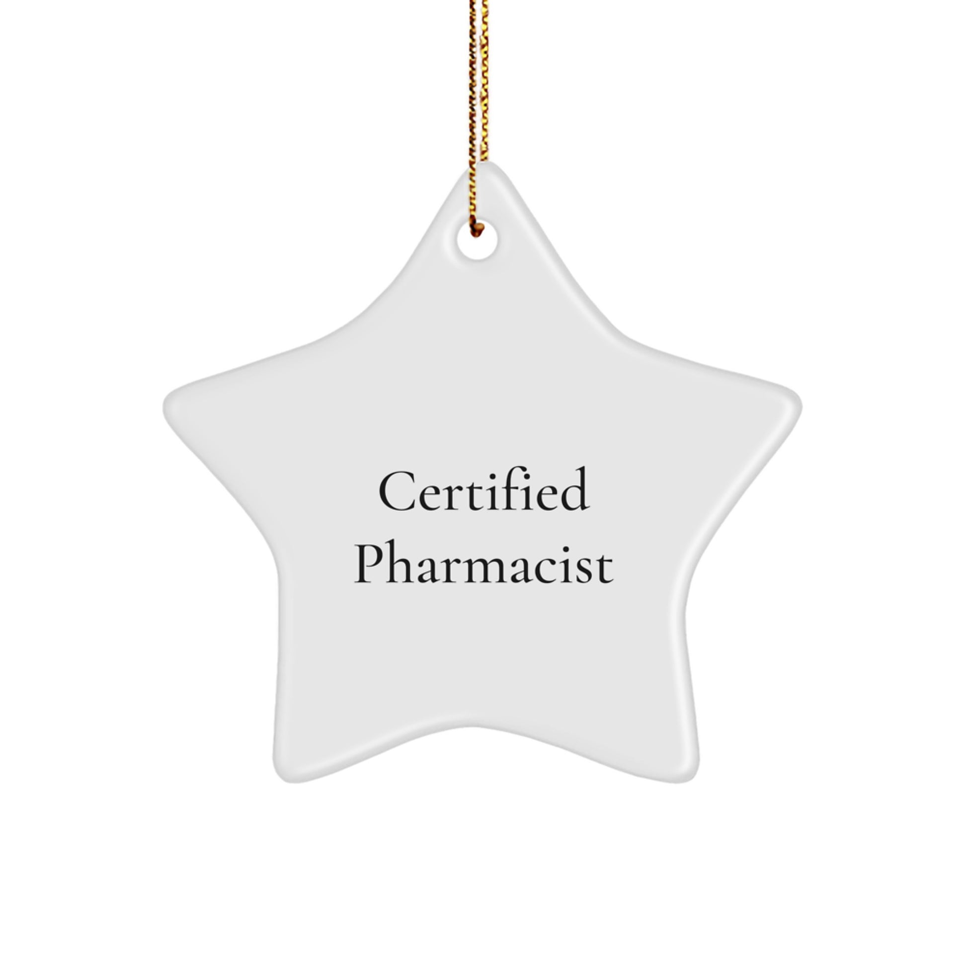 Funny Pharmacist Star Ornament Gifts from Family, Christmas Unique Gifts for Pharmacist Men, Certified Pharmacist Christmas Decoration Star Shaped - Image 1