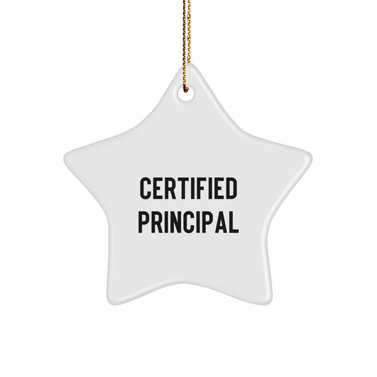 Funny Quote Certified Principal Christmas Unique Gift for Principal, Star Ornament Decoration, Gifts from Men to Women Friends Family - Principal Star Ornament - Image 1
