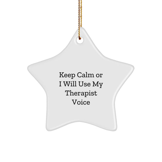 Funny Therapist Gifts from Men to Therapist for Christmas Unique Star Ornament - Image 1