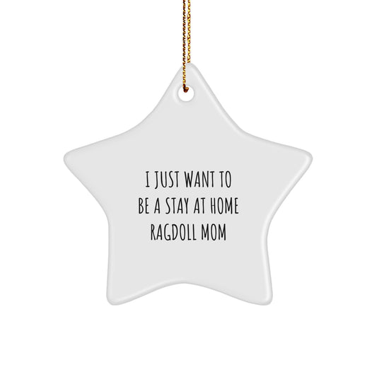 Ragdoll Cat Gifts, I Just Want To Be A Stay At Home Mom, Star Ornament, Christmas Unique Gifts from Family, For Ragdoll Cat Lover - Image 1