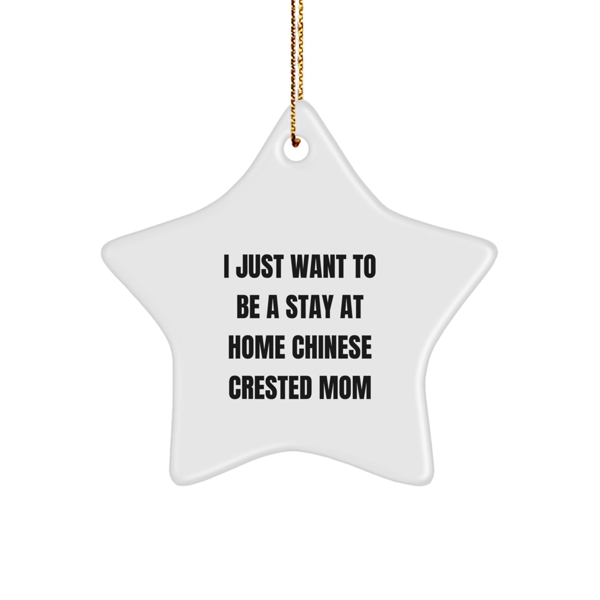 Funny Chinese Crested Dog Mom Star Ornament Gifts from Family, Unique Christmas Decorations for Chinese Crested Dog Owners - Image 1