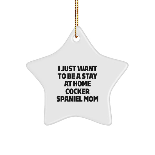 Funny Cocker Spaniel Dog Christmas Star Ornament Gifts from Mom - Image 1