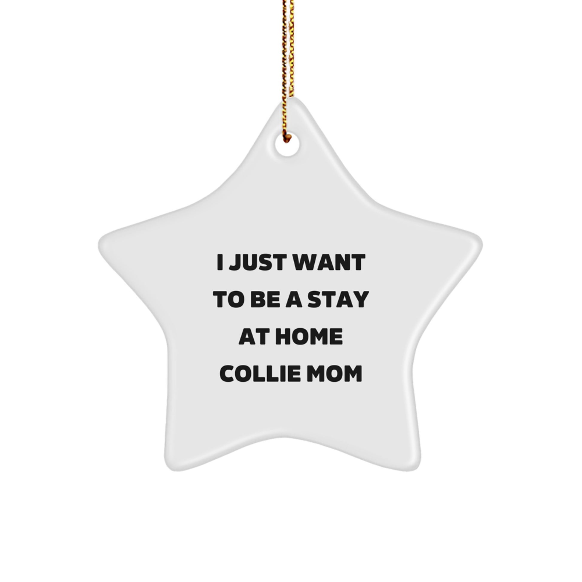 Funny Collie Dog Mom Gifts from Family, Christmas Unique Ornaments for Collie Lovers, Star Shaped Decoration I Just Want To Be A Stay At Home Collie Mom - Image 1