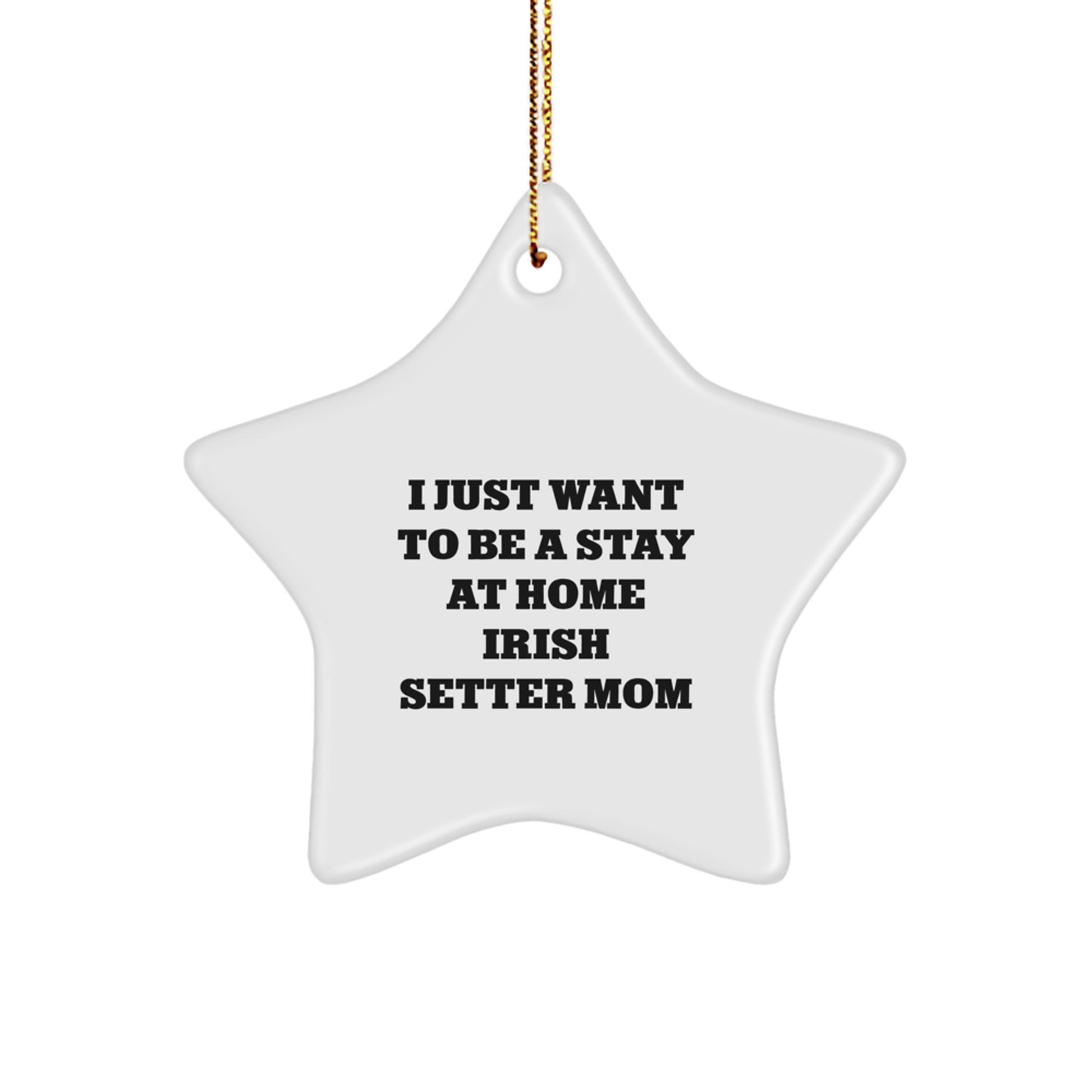 Irish Setter Dog Mom Gifts from Friends, I Just Want To Be A Stay At Home Irish Setter Mom Star Ornament for Christmas Unique Gifts - Image 1