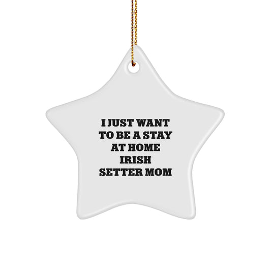 Irish Setter Dog Mom Gifts from Friends, I Just Want To Be A Stay At Home Irish Setter Mom Star Ornament for Christmas Unique Gifts - Image 1