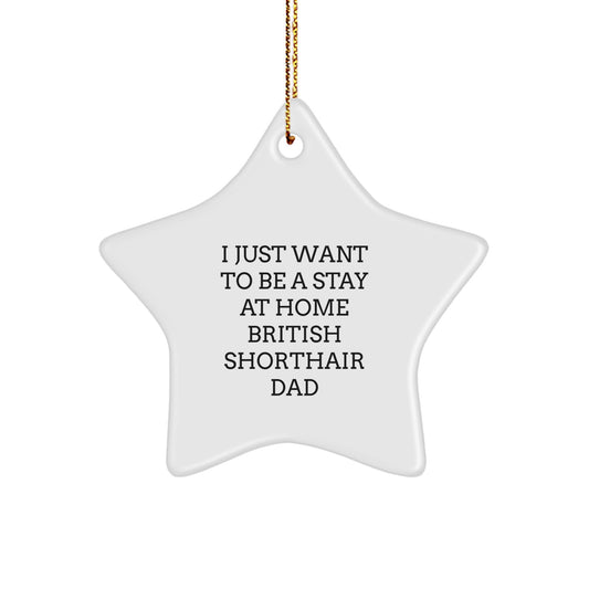 British Shorthair Cat Dad Unique Star Ornament, Funny Gift for Men, 'I Just Want To Be A Stay At Home British Shorthair Dad' Christmas Decorations from Men Gifts for British Shorthair Cat - Image 1