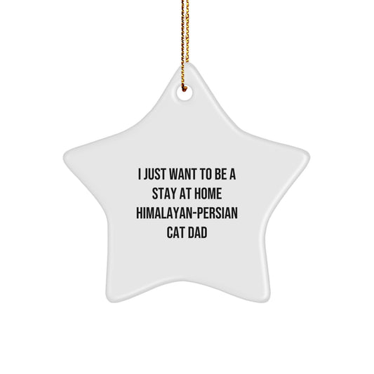 Funny Himalayan-Persian Cat Gifts for Dad, Stay At Home Star Ornaments for Christmas, I Just Want To Be A Stay At Home Himalayan-persian Cat Dad - Image 1