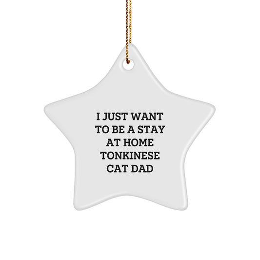 Funny Tonkinese Cat Dad Christmas Unique Gift for Friends, Unique Star Ornament Gifts from Men, Gifts for Tonkinese Cat Lovers - Image 1