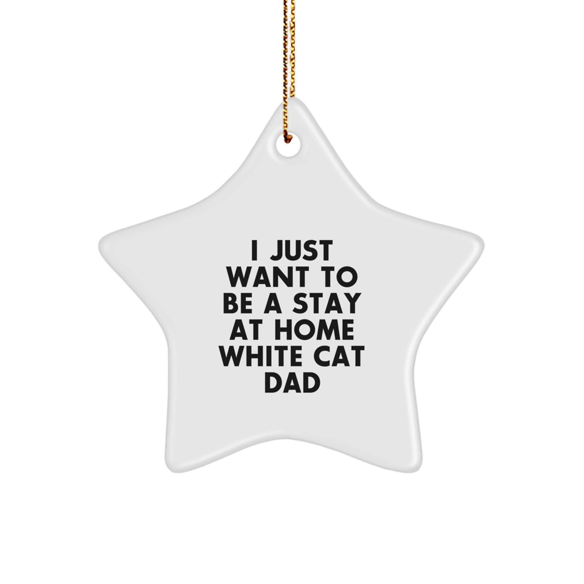 Funny White Cat Dad's Star Ornament Gifts for Christmas - Image 1