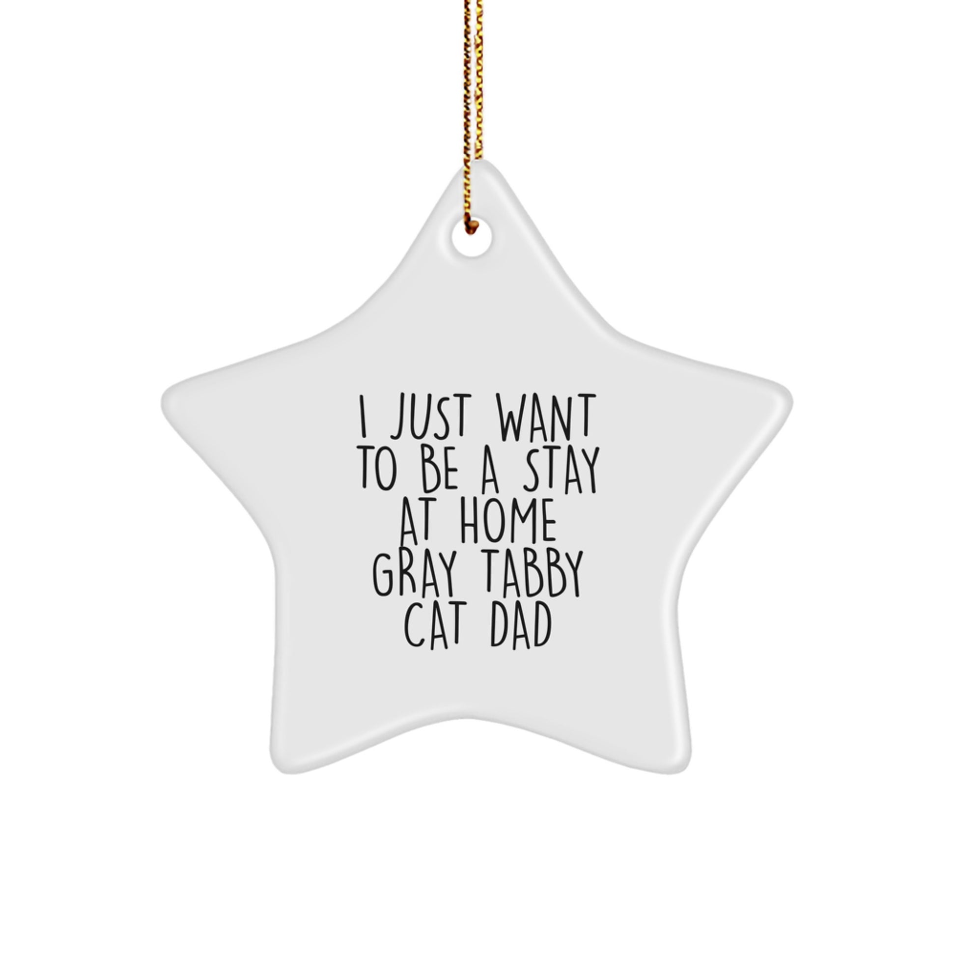 Gray Tabby Cat Star Ornament Funny Quote Gift for Men Women Friends Family Christmas Unique Gifts - Image 1